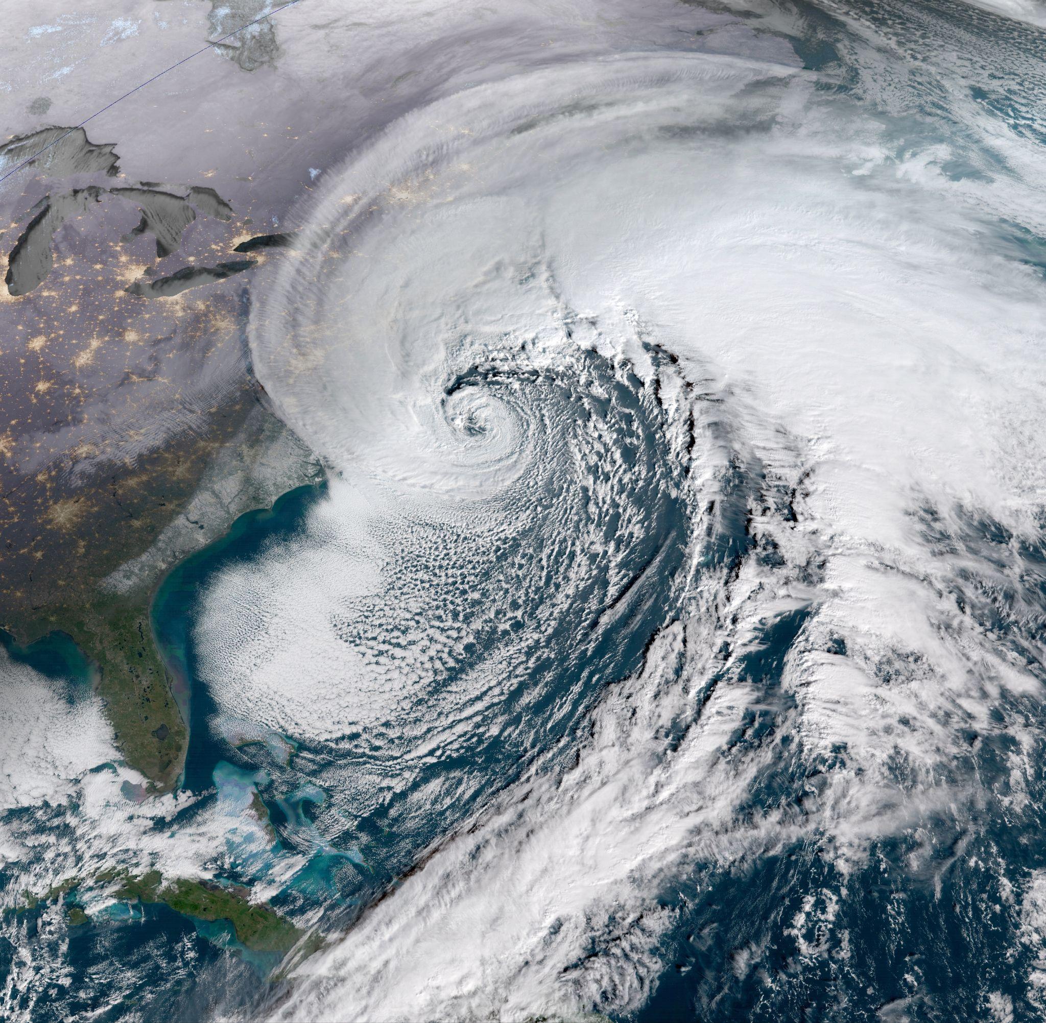 Satellite image of hurricane — atmospheric science